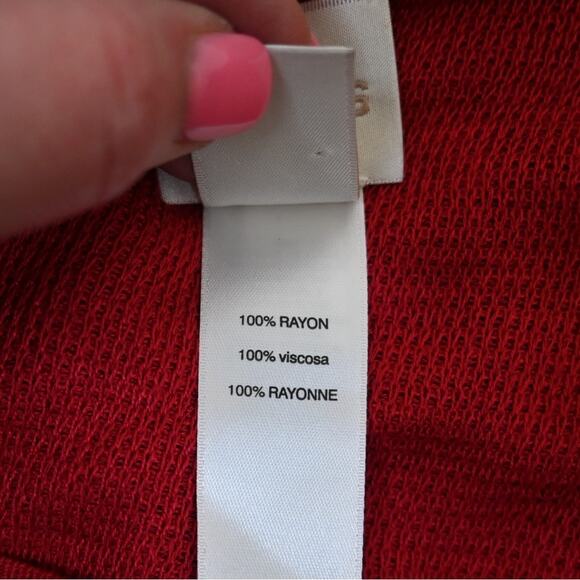 Chico's Women's L Chico's 2 Red Half Sleeve Red Button-Detail Sweater - Picture 8 of 9